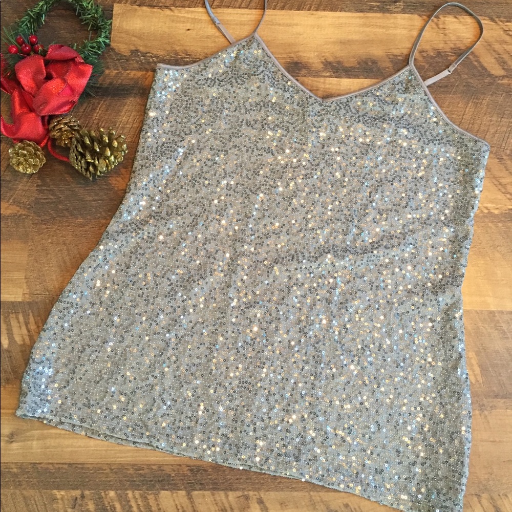 EXPRESS Silver Sequins Tank NWOT